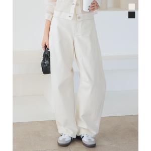 カーブパンツ レディース バルーンパンツ 50代 バレルレッグパンツ ツイルカーブパンツ 40代 30代 M4113