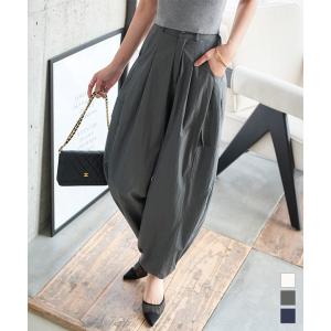 ボトムス パンツ レディース 夏 50代 40代 カーブパンツ カーゴ ドロスト付き ダブルタック M4275