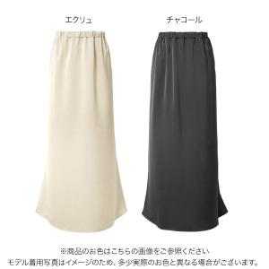 サテンスカート マタニティ mamaレタス 産...の詳細画像1