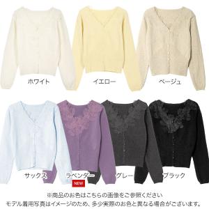 カーディガン レディース きれいめ 花柄 レー...の詳細画像1