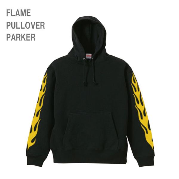 FLAME ファイヤーパターン 袖プリント トップス プルオーバーパーカー メンズカジュアル イベン...