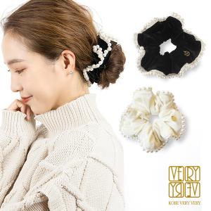 バイカラーシュシュ ☆ 送料無料 配色シュシュ ストライプ ボーダー