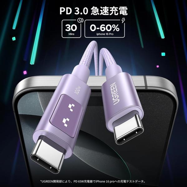 UGREEN Uno Type C ケーブル 100W/5A PD3.0 超急速充電 E-maker...
