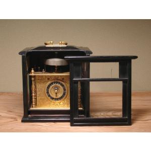 慶應◇最高峰の和時計 江戸時代 真鍮毛彫草花文 枕時計 大名時計 鎖