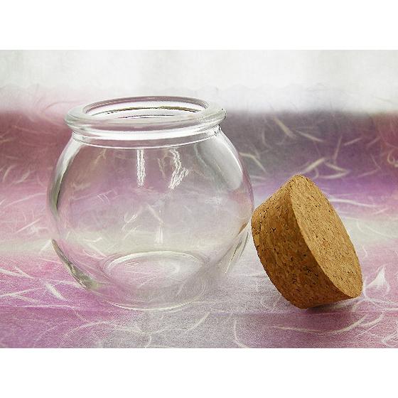 ガラス瓶 球（きゅう）びん　 コルク栓付