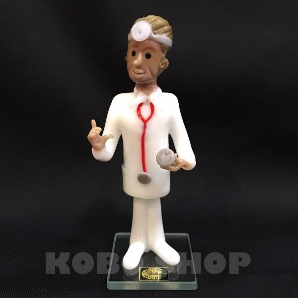 【耳鼻咽喉科(男性)】　ドクターシリーズ／チェコ製ガラス人形　お世話になった先生へのプレゼントに♪