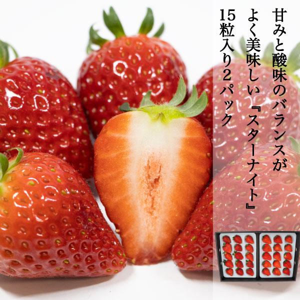 ギフト スターナイト 苺 いちご イチゴ 2パック (1パック15個入り) 約400g strawb...