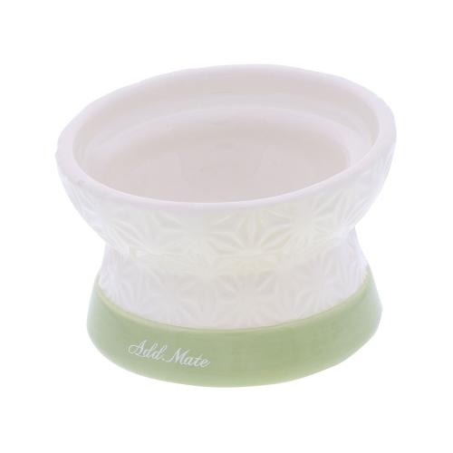 猫 食器 フードがこぼれにくい脚付き陶器食器 ドライフード向き