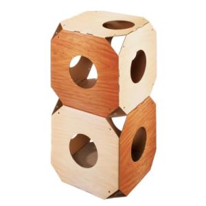 猫タワー おしゃれ キャットハウス ガリガリシェルフ ティーブラウン×ミルベージュ｜ネコグッズ kocka コチュカ