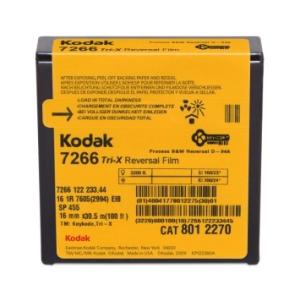 16 mm / 100ft / コダック トライ-X 白黒リバーサル フィルム 7266 / スプー...