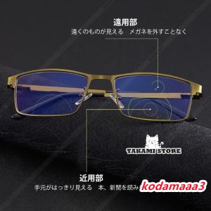 老眼鏡 自動にスマートズーム 遠近両用 メンズ...の詳細画像2