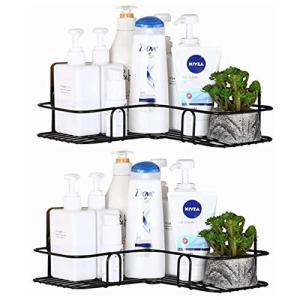 浴室ラック お風呂 ラック 鉄質材 防錆加工 風呂 棚 バスコーナーラック シャンプーラック 2段 強力テープ固定 15kg荷重 お風呂の壁に 水切