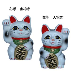 常滑焼 招き猫 白小判猫 5号 右手、左手 JAPAN LUCKY CAT とこなめ