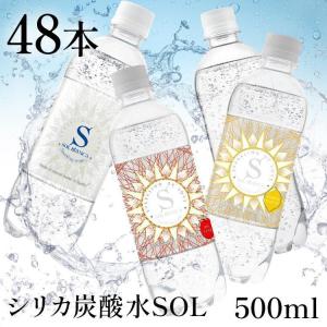 シリカ 炭酸水 48本 炭酸水 500ml 48本 シリカ水 天然水 レモン シリカ炭酸水 健康 美容 SOL ミネラル炭酸水 ソール天然水 炭酸飲料