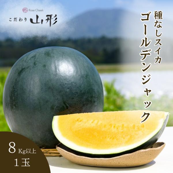 【予約開始 7月下旬頃順次発送予定】スイカ 大玉 ゴールデンジャック 山形県産 村山 8kg以上 種...