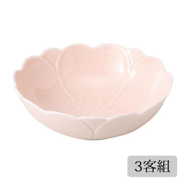 小鉢   さくら 小鉢(桃釉) 3客組 12100食器 皿 セット ピンク 磁器 日本製