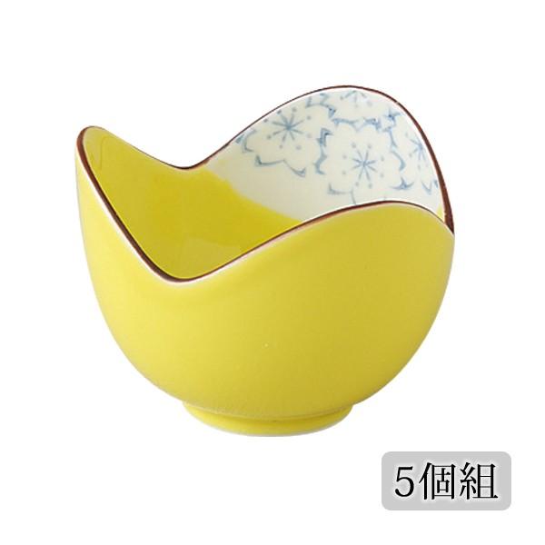 皿 黄さくら 小付 5個組食器 セット 5個 黄 上品 磁器 日本製 有田焼   皿 小鉢 小付