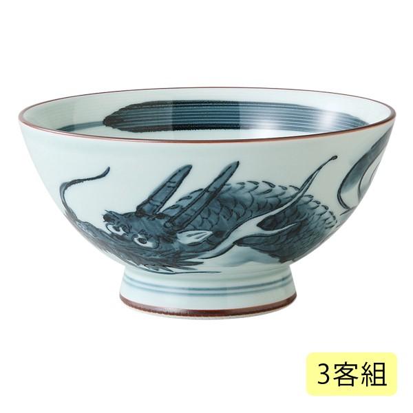 飯碗 茶碗 お茶碗 大きめ セット 日本製 ご飯茶碗   龍絵 飯碗 特大 3客組 73383