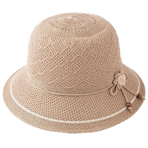 レディース ハット 帽子 花 蒸れにくい 手編み風 手洗いOK  蒸れにくい 婦人用クロッシェ帽子 ...