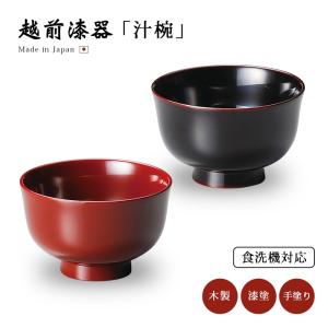 越前塗 食洗機対応 仙才汁椀 溜内朱 日本製 木製 普段使い お椀 漆塗り