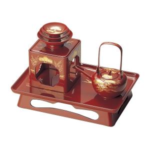 お屠蘇セット 屠蘇器 漆器 本漆 黒 扇面 七ツ揃 屠蘇器（桐箱入