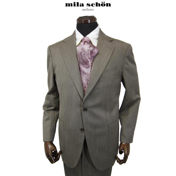 最終セール30％オフ ミラショーン  メンズ スーツ 秋冬物 キャバリーツイル ネオクラシックキャバ...