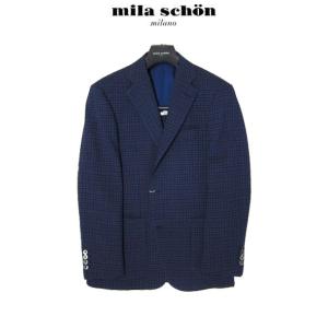 mila schon テーラードジャケット リネン100% ポケット付き 大きめ mila schon（ミラショーン） 只今ポイント5倍 ジャケット ブルー 幾何