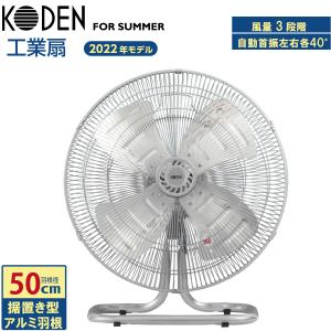 広電（KODEN） 工業扇 50cm 壁掛け 大型 アルミ羽根 左右自動首振り 3