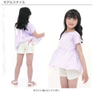 リボンショートパンツ ミニ丈 子供服 キッズ ...の詳細画像3