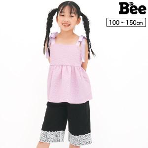 セットアップ 子供服 子ども服 こども服 キッズ 女の子 リボン キャミソール ウエストゴム ポケット レース 春 夏 100 110 120 130 140 150 24年SS新作｜kodomofuku-bee