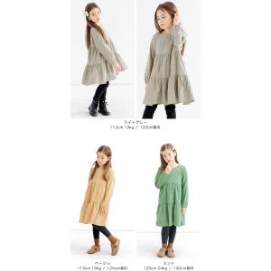 ワンピース 長袖 子供服 キッズ ジュニア 女...の詳細画像3