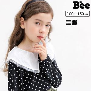 襟付きトップス 女の子 子供服 こども服 子ども服 キッズ 春 秋 冬 100 110 120 130 140 150 柄 配色｜kodomofuku-bee