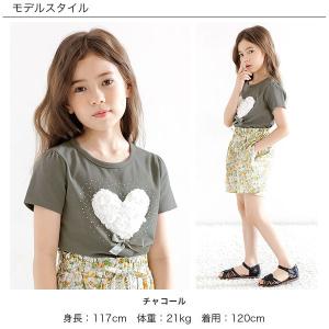 ハートモチーフトップス Tシャツ 半袖 子供服...の詳細画像4