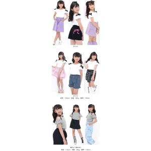 オフショルダーリボントップス 半袖 子供服 キ...の詳細画像2