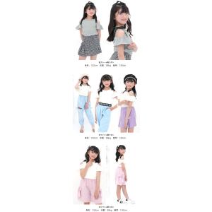 オフショルダーリボントップス 半袖 子供服 キ...の詳細画像3
