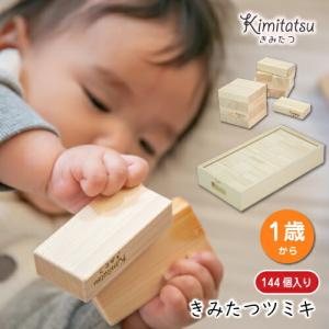 知育玩具 木のおもちゃ きみたつツミキ 432個入り 1才から 遊び 木製