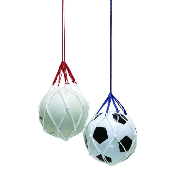 ボール入れネット　バレーボール用　　赤/白　日本製　保育学校用品  　