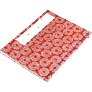 マルアイ 芳名帳 ゲストブック 藤壺芳名録 縦書き 7行252名分 赤 メ-75R