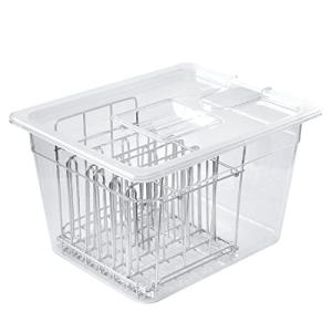 ottostyle.jp 低温調理器 コンテナ 容器 専用タンク 蓋付き 6列 仕切り ステンレスラック 熱を逃がさず食材が浮くことなく簡単調理 透明