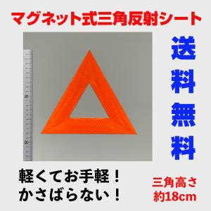 マグネット式三角反射シート　緊急停止時にサッと車体に貼れる簡易型　高輝度タイプ　かさばらない薄型　