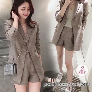 セットアップ レディース スーツ 秋 冬 秋冬 ジャケット 2点セット 上下セット ショートパンツ アウター 短パン ベージュ 大人 代 30代 40代 Ol 送料無料 Y29 Koei Store 通販 Yahoo ショッピング