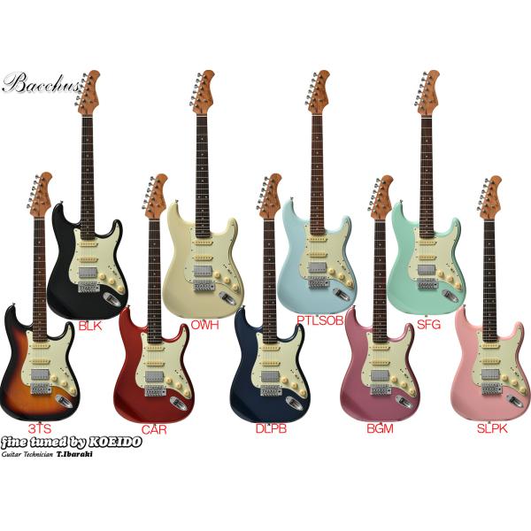 Bacchus BST-2-RSM/R（ストラップサービス中）バッカス　エレキギター　ストラトキャス...