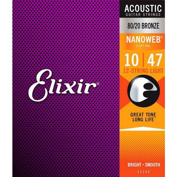 Elixir Bronze Acoustic 12-String Light Gauge Nanow...