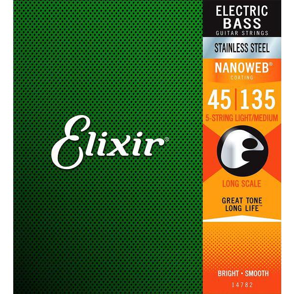 Elixir Bass Strings Stainless Steel 5Strings Light...