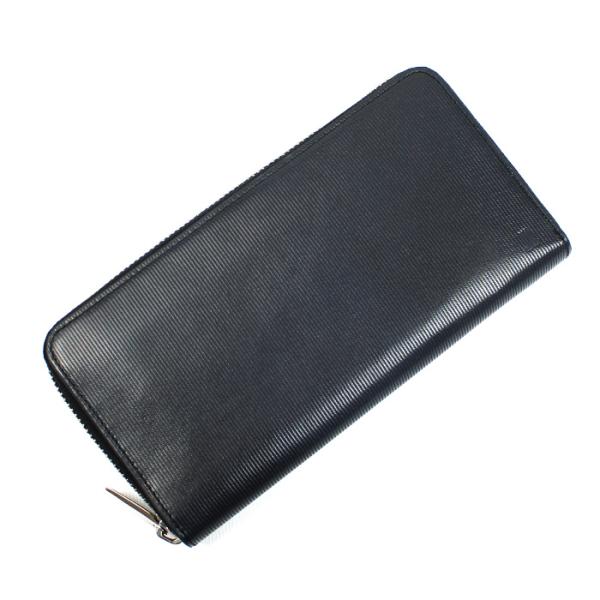 LANVIN ランバン ラウンドファスナー 長財布 ブラック 水色 JLMW7CT2 メンズ 中古
