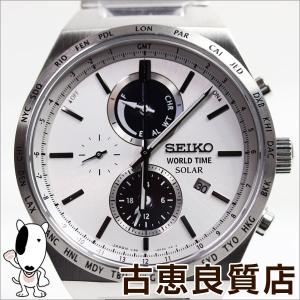 展示未使用品/セイコー SEIKO スピリット SPIRIT SMART 腕時計 ワールドタイム ソーラー クロノグラフ SBPJ021/V195-0AE0/買取品/質屋出店/MT1050｜koera