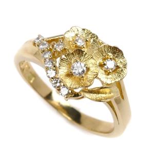 K18YG イエローゴールド リング バイカラーUVチェンジミントガーネット  