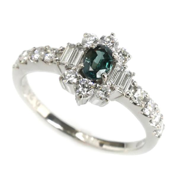 Pt900プラチナ リング・指輪 ダイヤモンド0.50ct アレキサンドライト0.24ct 10号 ...