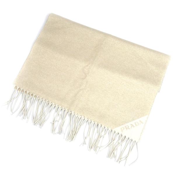 PRADA プラダ ジャガード イブニング マフラー ゴールド×ホワイト 1FS091_DGI_F0...