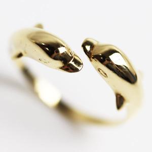 MR5071 K18 イエローゴールド ドルフィンリングイルカ ファッションリング レディース指輪2.6g サイズ18〜F /中古